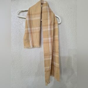🔸️5 FOR $25 Cashmere Feel Plaid Scarf in Cream and Tan